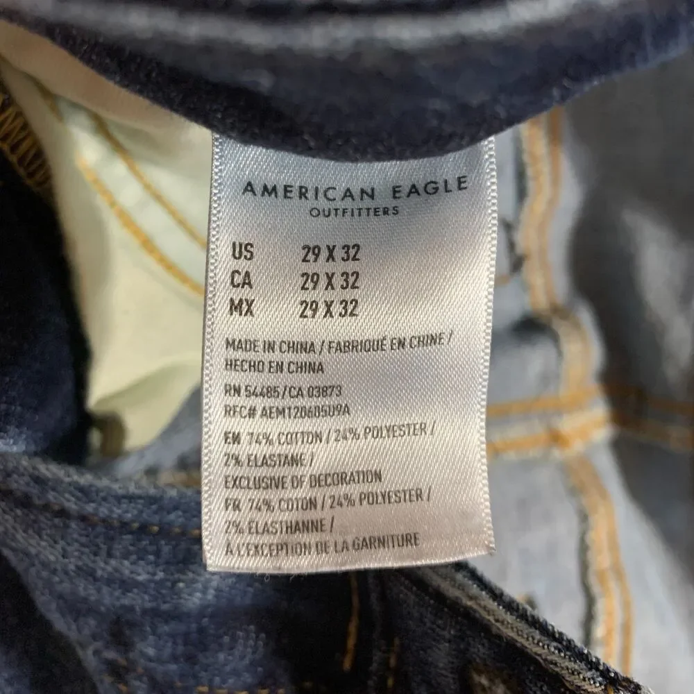 American Eagle Men's Next Level AirFlex Skinny Jeans 29x32 Medium Wash Blue